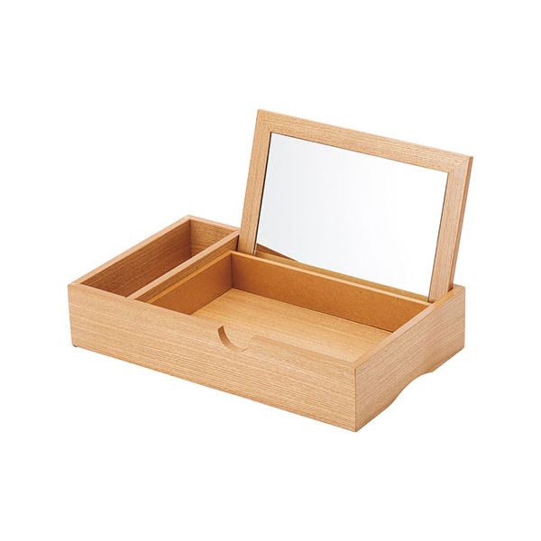 メイクボックス 【26.5×35.5×7cm(収納時21.5×35.5×7cm)】 シンプルながらも美しい木目が高級感のある佇まい C7080055