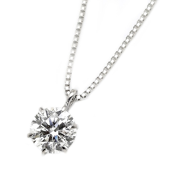 ダイヤモンド ネックレス 一粒 0.5ct プラチナ Pt900 6本爪 Gカラー SI2クラス Excellent エクセレント 0.5カラット ダイヤネックレス ペンダント 中央宝石研究所 CGL 鑑定書付き｜aline