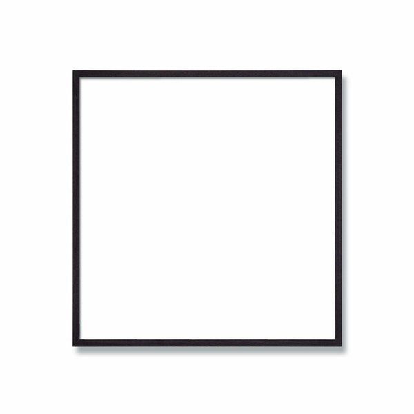 〔 角額 〕細い木製正方形額 350角 350×350mm 墨 壁掛けひも 紫外線から作品を守るUVカットアクリル付き 9102