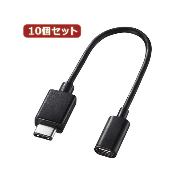 10個セット サンワサプライ TypeCUSB2.0microB変換アダプタケーブル AD-USB25CMCB AD-USB25CMCBX10|aline