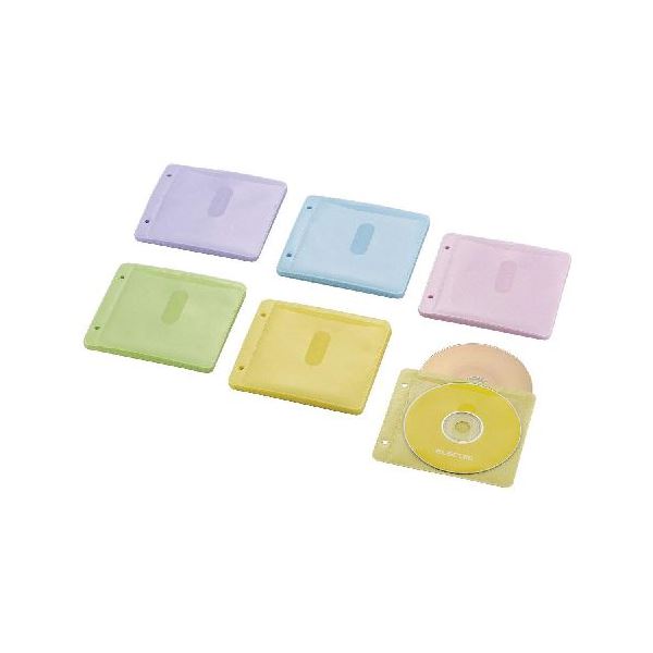 (まとめ)エレコム Blu-ray・CD・ヴィデオディスク対応不織布容れもの 2穴 CCD-NBWB60ASO【×10書き割り】