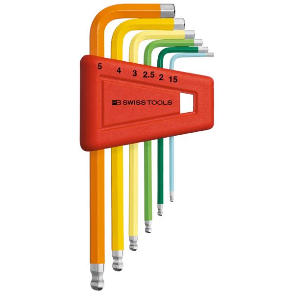 PB SWISS TOOLS 212H-5RB ボール付 レインボーレンチ セット パックナシ 工具 ツール DIY 作業工具 道具 レンチ