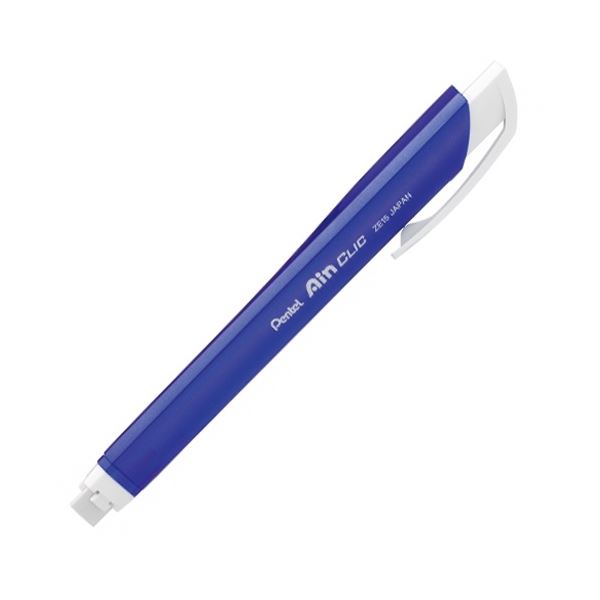 (まとめ) ぺんてる ノック式ホルダー消しゴム「アインクリック」 メタルブルー XZE15-MC 1本 【&times;100セット】｜aline