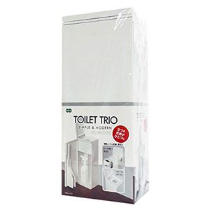 【6個セット】 トイレ用 収納ボックス 【ホワイト】 トイレブラシ ケース付き 掃除シート収納可 トイレトリオ 『オーエ』|aline