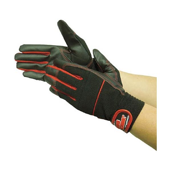 (まとめ) ユニ世界 WORKS HOMME 組みあわせるなめし革グローブ MP衣料繊維 赤いこと M 2610-R-M 1双 【×5書き割り】
