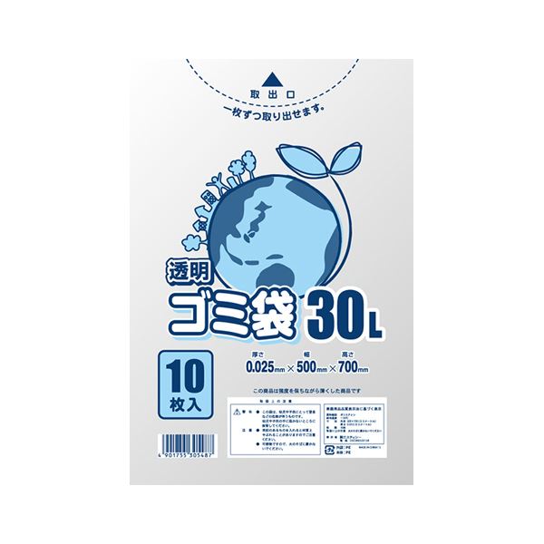(まとめ) シモジマ LDポリ 025E 30L 透明 10枚入 【×50セット】