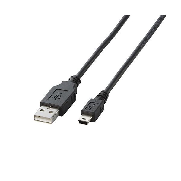 【5個書き割り】エレコム USB2.0有線テレビ/A-miniB印字機/並大抵/5m/黒いこと U2C-M50BKX5