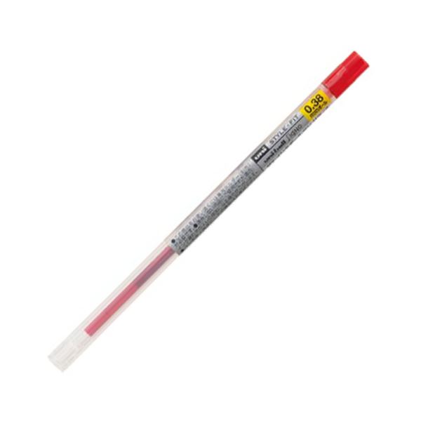 (まとめ) 三菱鉛筆 ゲルインクボールペンスタイルフィット 替芯 0.38mm レッド UMR10938.15 1セット（10本） 【×10セット】