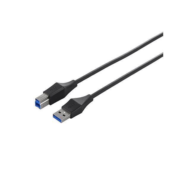 (まとめ) バッファロー ユニバーサルコネクター USB3.0 スリムケーブル (A)オス-(B)オス ブラック 2m BSUABSU320BK 1本 【×10セット】