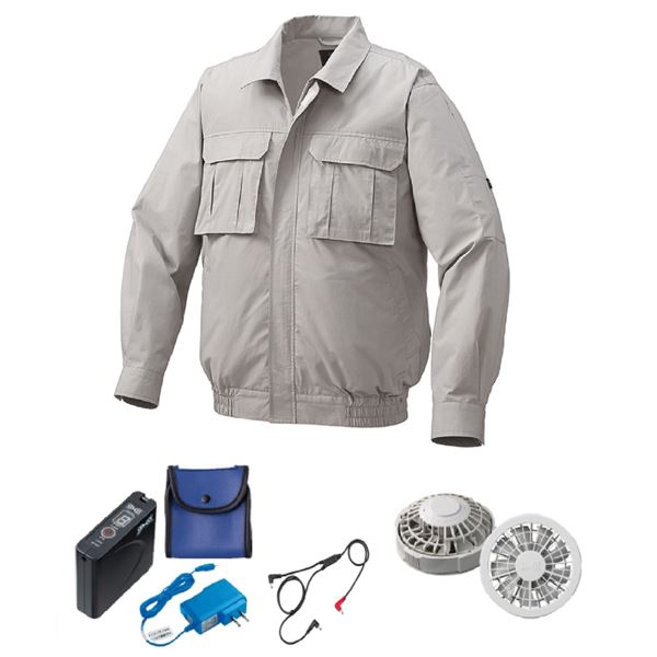 KU92100 空調服 R 綿・ポリ混紡 フルハーネス仕様 FAN2300B・RD9261・LISUPER1セット シルバー 4L 送料無料 楽天市場】KU92100 空調服 R 綿・ポリ混紡 フルハーネス仕様 FAN2300B