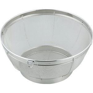 【40個セット】 ステンレス 深型 ざる/調理器具 【27cm】 リング付き 吊り下げ収納可 お手入れ簡単 SUIグート 〔キッチン 台所〕