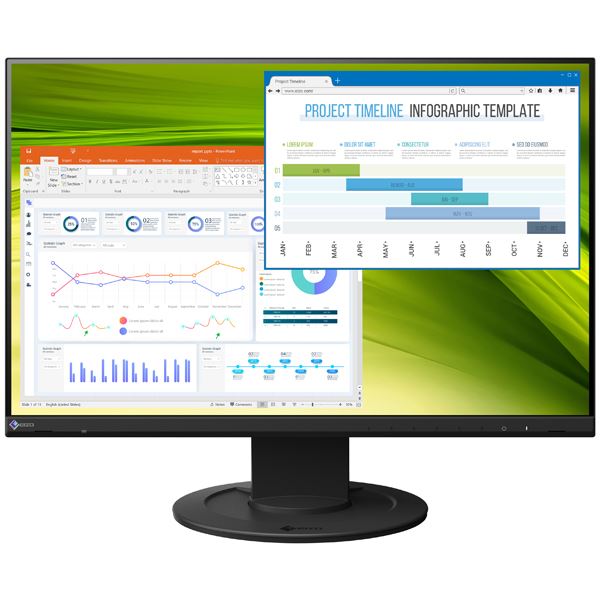 EIZO 57.2糎(22.5)型色合い液晶管する FlexScan EV2360 黒いこと EV2360-BK