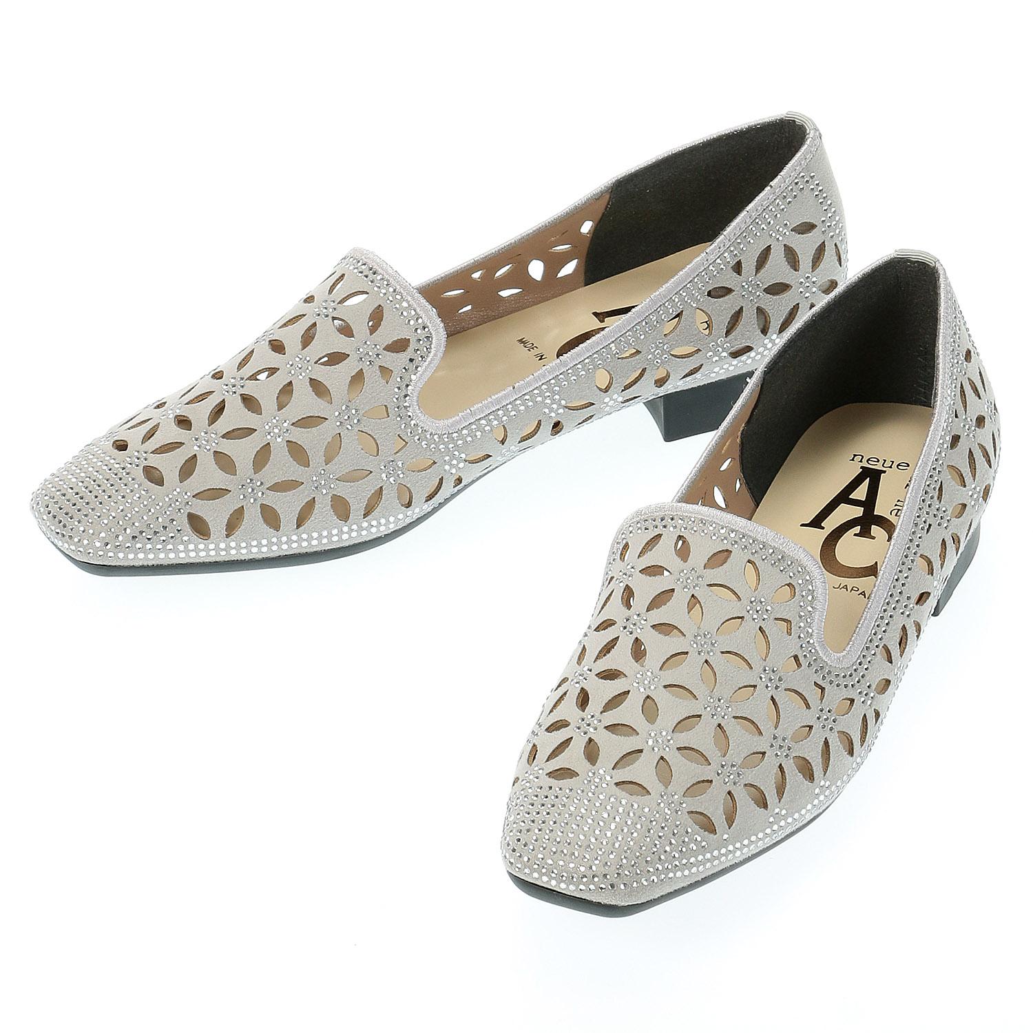 AC カットワークオペラパンプス 7025 シルバー 24.5CM
