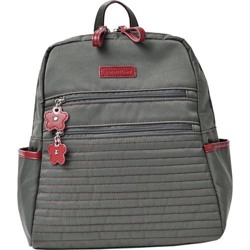 BORSETTIAMO ステッチ山型リュックサック グレー カラー:グレー