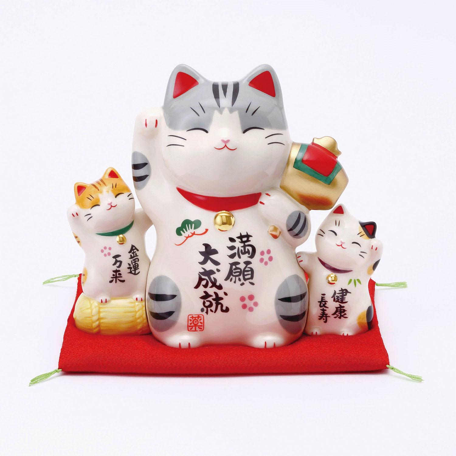 彩絵満願大成就招き猫