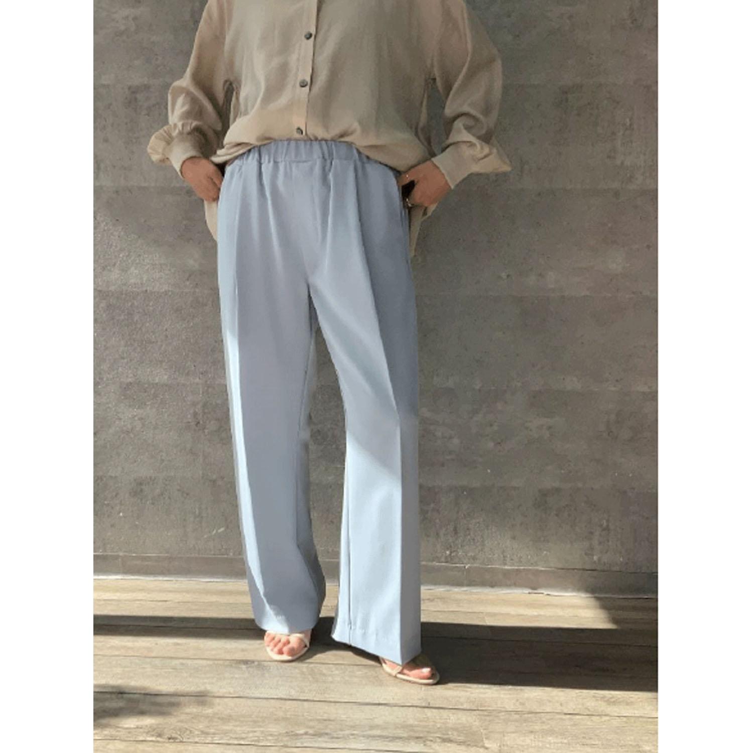 Anna Kerry ストレートパンツ サックス L
