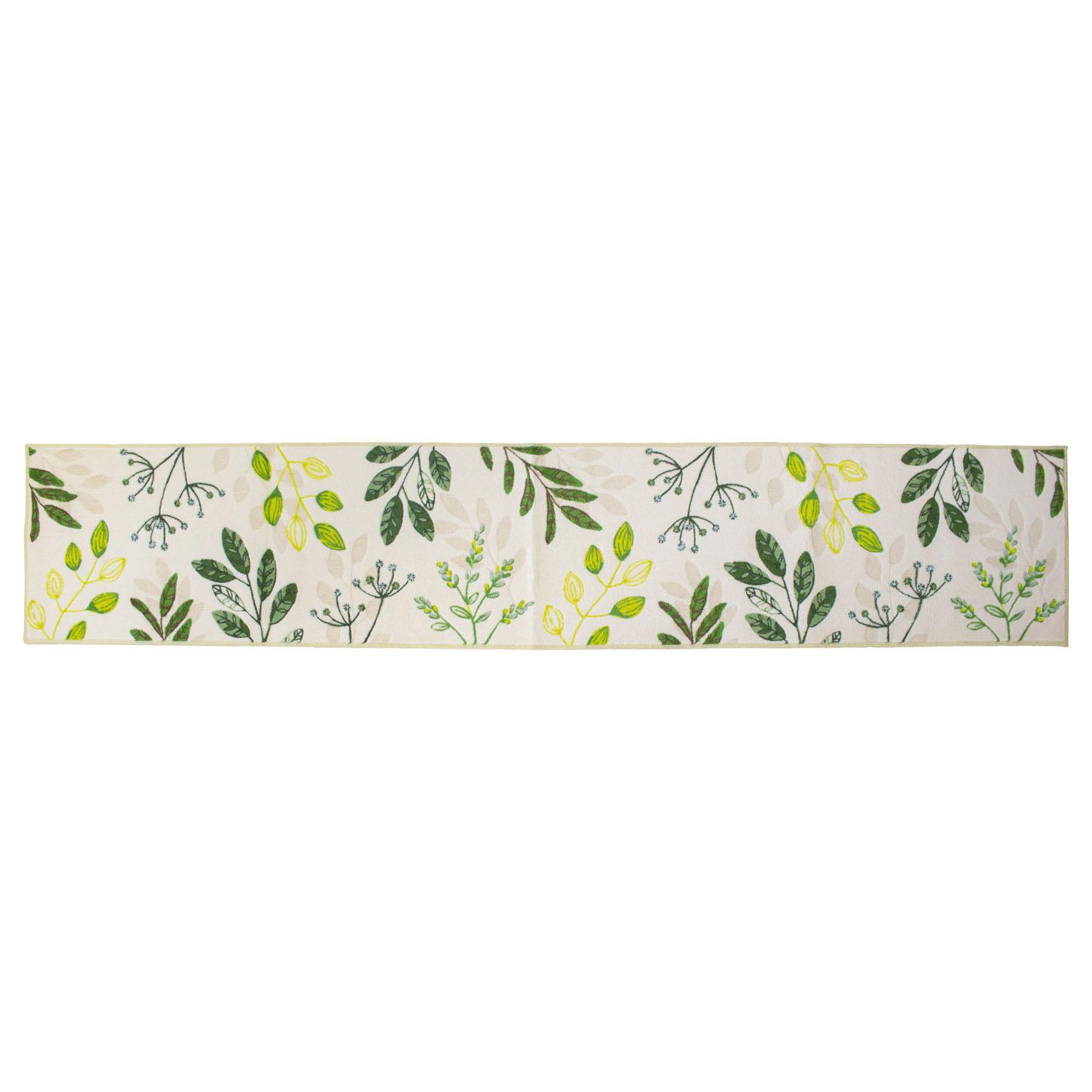 オカ(OKA) リーフブレス キッチンマット 約45cm×240cm グリーン (洗える 抗菌 房州 滑り止め さわやか)