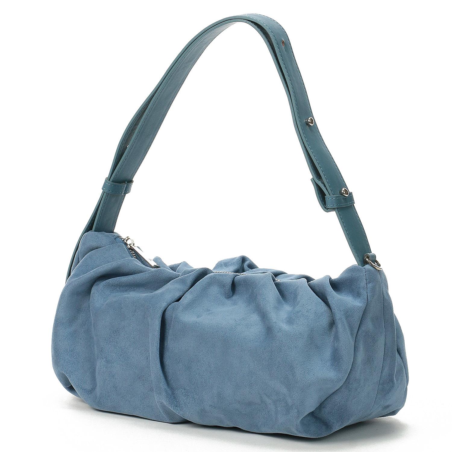 ALICE MARTHA ERIN SUEDE ギャザースエードショルダーバッグ ブルー カラー:ブルー 10,171円