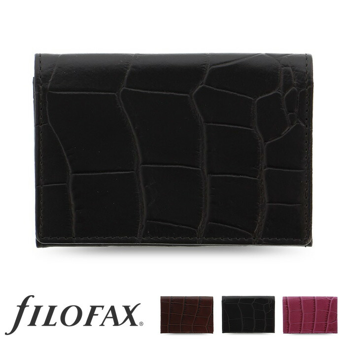ファイロファックス 名刺入れ 古典派音楽 時辰儀 ビジネスカードホルダー filofax classic croc 本革 子牛皮 イタリアンカーフレザー