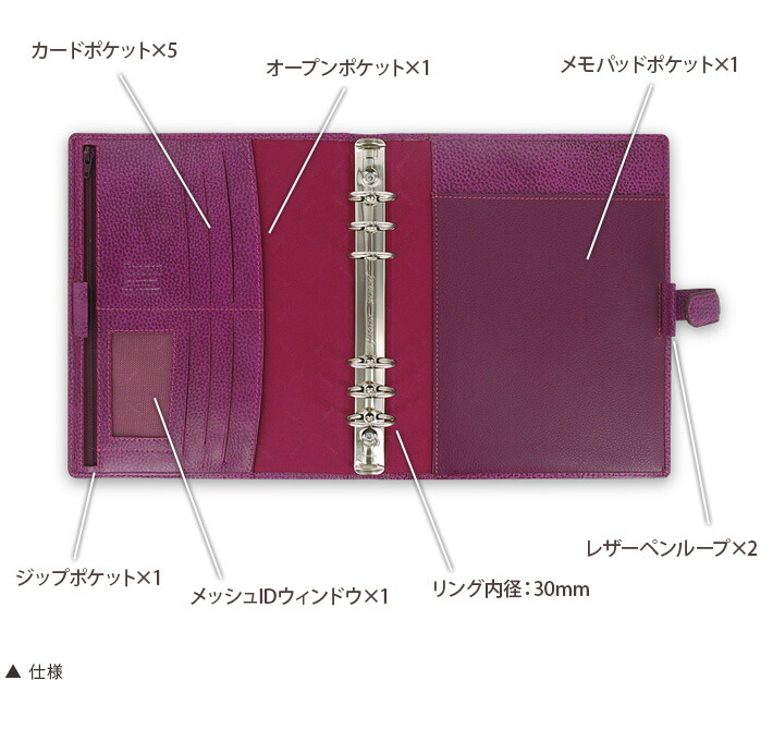 ファイロファックスシステム手帳フィンスバリーA5サイズRuspberryラズベリーファイロファックスfilofax【楽ギフ_包装】