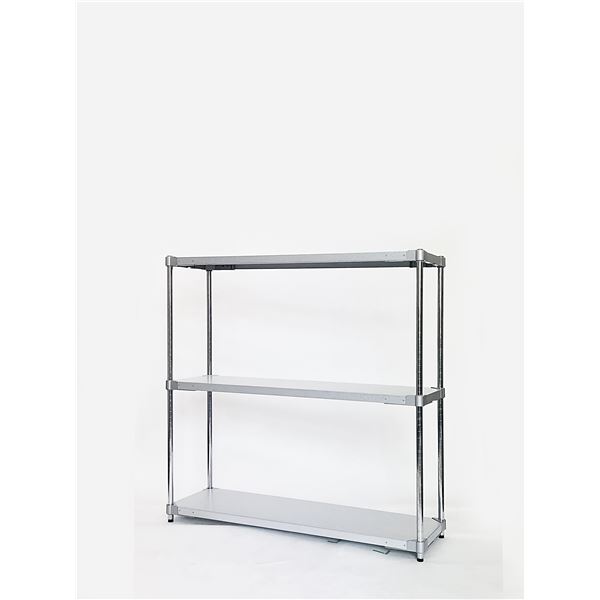 収納棚 35×120cm 3段 H120cm 日本製 耐熱 耐食 長期耐久性 ガルバリウム鋼板製 ガルバシェルフ リビング収納 組立式