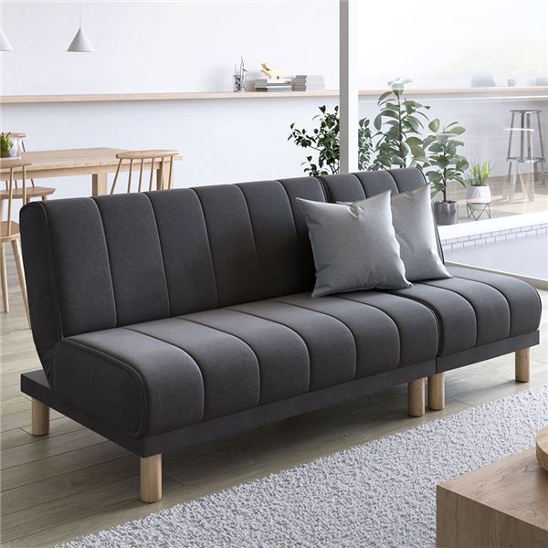 NEWスタイリッシュ ソファベッド チャコールグレー 4way リクライニング ソファーベッド 3人掛け カウチソファ 26,928円