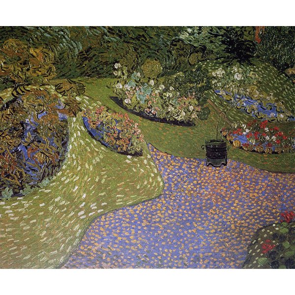 世界の名画シリーズ、プリハード複製画 ヴィンセント・ヴァン・ゴッホ作 「オーヴェールの庭」(額縁付)【代引不可】|aline 2号店