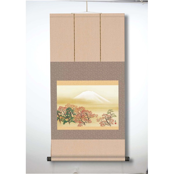 〔 横山大観生誕150年 〕 富士図 富士絵画 高精彩特色技術絵 横山大観 霊峰富士 掛軸 尺三 日本心神
