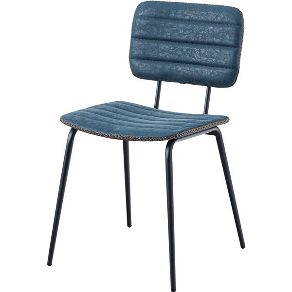 ダイニングチェア パーソナルチェア 約幅45.5cm ネイビー スチール ソフトレザー 完成品 リビング 在宅ワーク インテリア家具｜aline 2号店