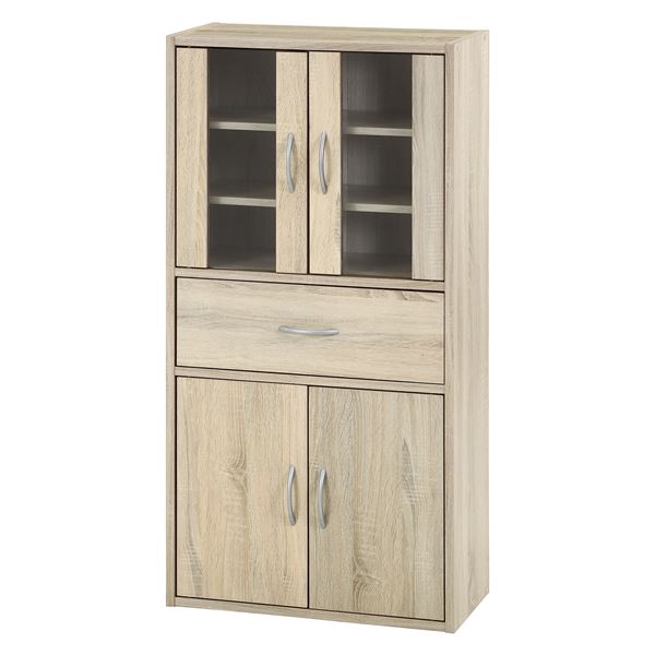 ミドルキッチンキャビネット ホワイトオーク 組立品【代引不可】｜aline 2号店 9,534円
