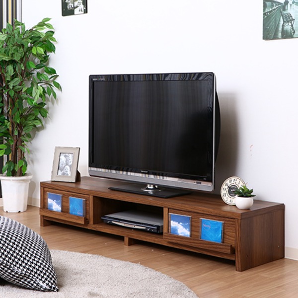テレビ受像機台 テレビ受像機ゲーム盤 約幅150糎 ともし火赤銅色 納める棚 抽き出し2杯 逐次刊行物見せびらかす 脚付き添い人 城 リビング 夕御飯【代引不可】 インテリア・寝具・収納-収納家具