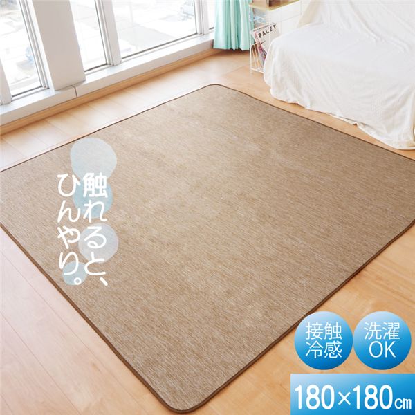日本製 ラグマット/絨毯 〔江戸間6畳 ベージュ〕 ホットカーペット・ロボット掃除機対応 『コール』 プレーベル〔代引不可〕 カーペット 6畳 江戸間 防ダニ 抗菌 261×352 日本製 ラグマット ラグ