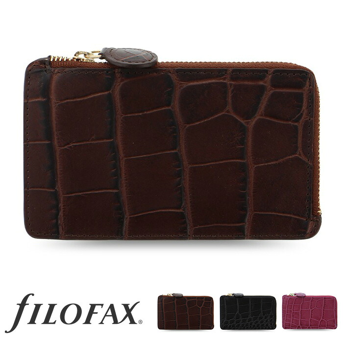 ファイロファックス カードケース 財布 小銭入れ L型 クラシック クロック ジップ カードホルダー Filofax Classic Croc Zip
