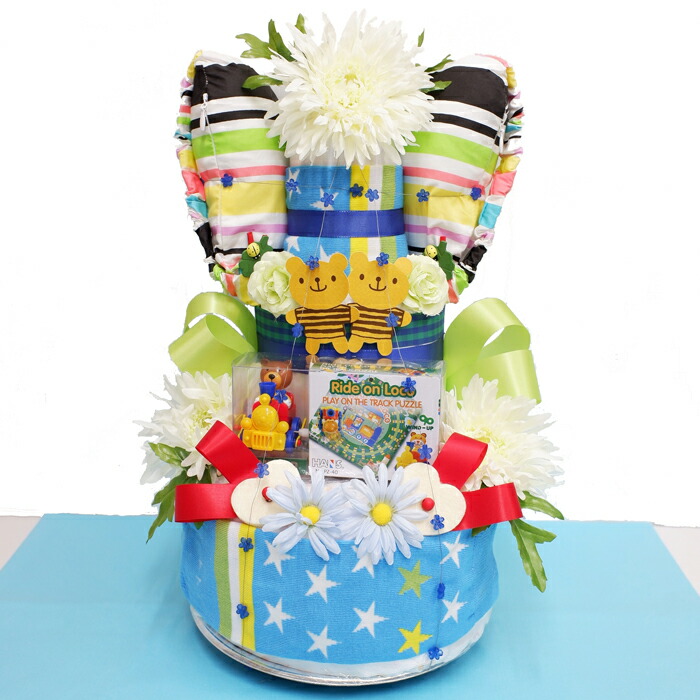 男の子baby出産お祝いにヘッドクッション Babyレッグウォーマー トレイン パズルetc 超