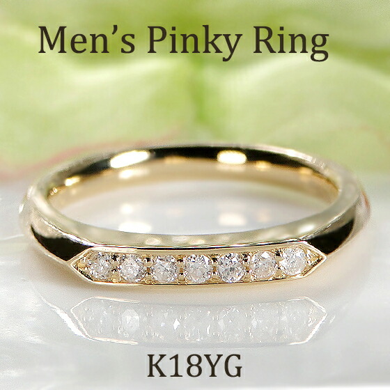 K18YG ダイヤモンド ユニセックス メンズ ピンキー リング【0.10ct】【送料無料】【品質保証書】 １８金 イエローゴールド ダイヤモンド リング ジュエリー 小指 男性 父の日 指輪 人気 おすすめ 記念日 贈り物 メンズ レディース ダイヤリング ペアジュエリー 男女兼用