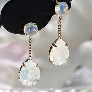 K18YG エチオピア産 オパール ピアス K18ゴールド ピアス 18k 18金 pierce レディース オパール 18金 イエローゴールド 代引手数料無料 送料無料 品質保証書 ジュエリー ギフト プレゼント ご褒美 スウィング opal 雫 10月の誕生石 涙型 しずく型