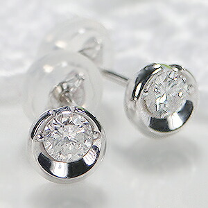 K18WG【0.2ct】クレセント モチーフ 一粒ダイヤモンド ピアス ダイヤ 18金 k18 ホワイトゴールド ダイア 三日月 一粒ダイヤ ラウンド 代引手数料無料 送料無料 品質保証書 スタッドピアス レディース ジュエリー ギフト プレゼント ご褒美