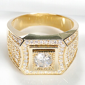 楽天市場 K18yg Wg メンズ ダイヤ 印台 リング 0 65ct 送料無料 代引手数料無料 品質保証書 １８金 ゴールド 指輪 メンズリング メンズジュエリー 豪華 ギフト 印台リング メンズリング 人気 ゴージャス おすすめ 幅広 記念日 贈り物 ホーニング つや消し