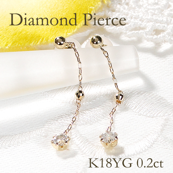 楽天市場】K18YG【0.08ct】クロス ダイヤモンド ピアス18金 ダイヤ
