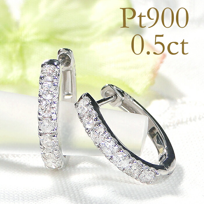 楽天市場】K18WG ダイヤモンド【1.0ct】中折れ ピアス豪華