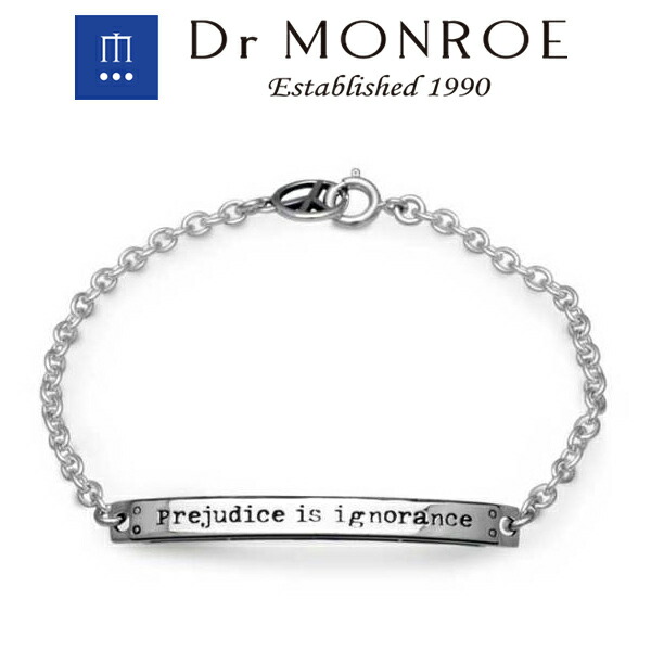 Dr Monroe ドクターモンロー メッセージ プレート シルバーブレスレット シルバー ブレスレット チェーン シルバーアクセサリー メンズアクセ メンズブレスレット スターリングシルバー プレゼント おしゃれ 英語 英字 英文 チェーンブレスレット 安い 激安 プチプラ 高品質