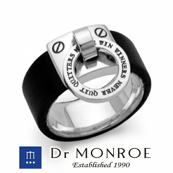 Dr MONROE ドクターモンロー ノックレザーリング ドアノッカー 英語 英字 英文 メッセージ ブランド Dr MONROE ドクターモンロー 銀 シルバーアクセサリー ミニマルなデザイン・大人の深みとさり気なさが最高に引き立つアクセ シルバー925 シルバー スターリングシルバー