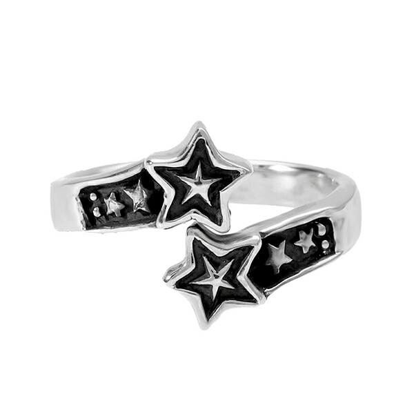 スター シルバー リング フリーサイズ 17号 星 シルバーリング シルバー925 指輪 五芒星 ペンタグラム 銀 アクセ ジュエリー 自分用 贈り物 シルバーアクセサリー スタッズ いぶし 燻し シンプル ロック アメカジ アクセサリー メンズ 男性 Sv925 卓抜