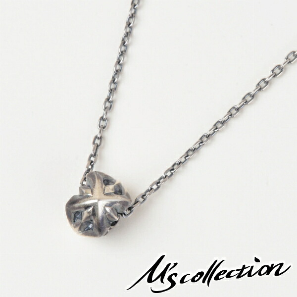 M's collection エムズコレクション トリプルX EDITION 3 スタッズ ビーズ シルバー925 シルバーアクセサリー 銀 SV925 シルバーネックレス チェーン付き 首飾り ペアアクセサリー メイドインジャパン ドメスティック 国産 日本製 有名ブランド アクセサリー