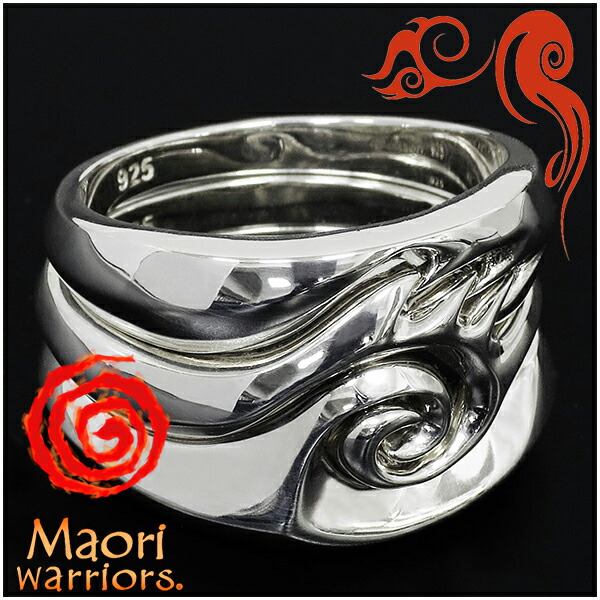 Maori warriors Unbreakable Joint リング シルバー 15～21号 マオリウォリアーズ シルバー925 Maori warriors マオリウォリアーズ ブランド シルバー リング メンズ レディース 指輪 トライバル 刺青 3つでひとつのデザインをなす三連リング シルバーリング マオリ｜アリゼ