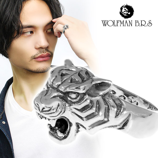 ウルフマン タイガーマン ミニ リング 11～17号 虎 指輪 シルバーリング メンズ 男性 レディース 寅 トラ シルバーアクセサリー シルバーアクセ スターリングシルバー メンズアクセサリー メンズアクセ メンズリング メンズ指輪 男性用指輪 生き物 動物 虎 トラ アクセサリー｜アリゼ