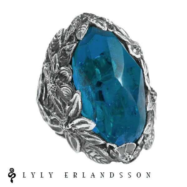 LYLY ERLANDSSON the WINTER blue ブルー 7号～25号 リリーエルランドソン ウィンター シルバー925 the WINTER ザ・ウィンター リリーエルランドソン blue 青色 正規取扱店 樹脂 レジン LYLY ERLANDSSON シルバーアクセサリー ブランド 美しい有機物をモチーフに