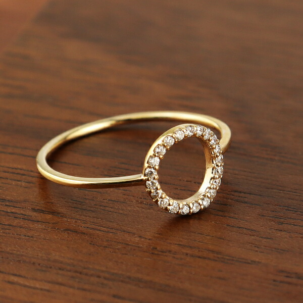 ダイヤモンド サークル ゴールドリング K10 ゴールド リング 指輪 10金 10k 天然 ダイヤ レディースアクセサリー Women's Jewelry Ladies 贈り物 ゴールドリング YG イエローゴールド 誕生石 4月 上品 デイリー 普段使い 丸 円形 細め 細身 ダイヤモンドリング シンプル 華奢