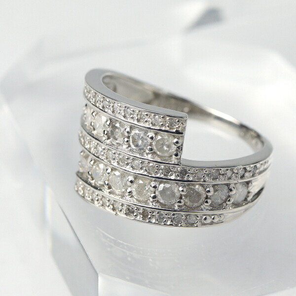 PT900 1.0ct ダイヤモンド ツイスト リング 指輪 プラチナ 天然 ダイヤ 華やか ゴージャス 太め 幅広 レディースアクセサリー Women's Jewelry Ladies 贈り物 ダイヤモンドリング パヴェリング 誕生石 4月 1カラット エタニティリング パヴェ 豪華 極太 存在感 シンプル|アリゼ