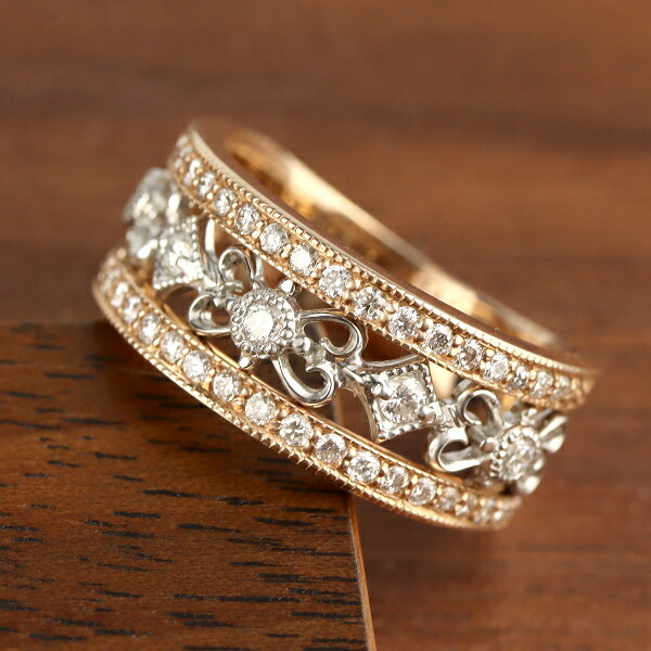 楽天市場】Pt900/K18 クロスデザイン ダイヤモンド エタニティリング